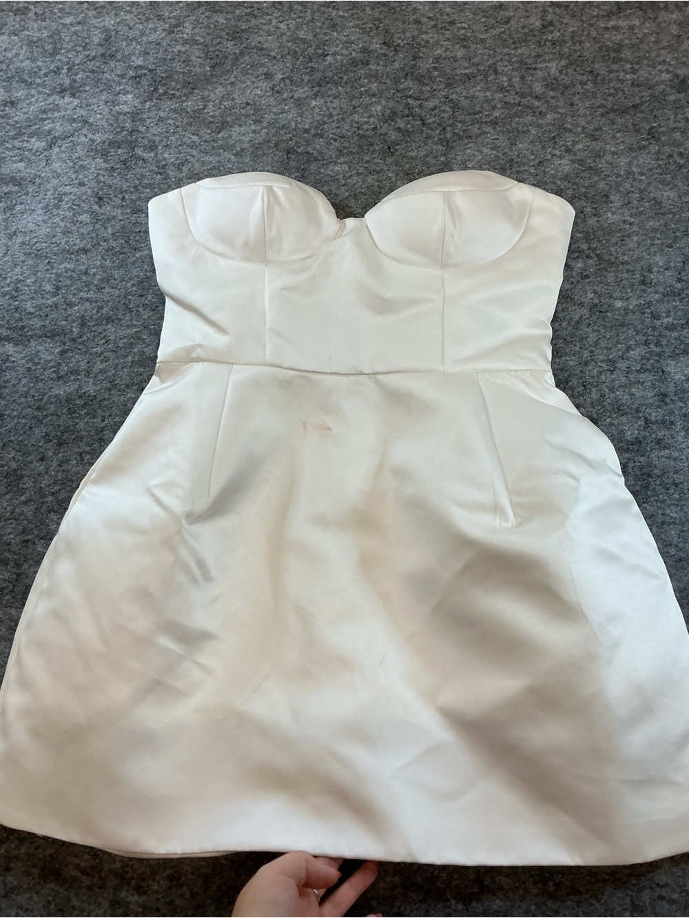 Leau Strapless White Cocktail Dress - Elegant Sweetheart Neckline Size L